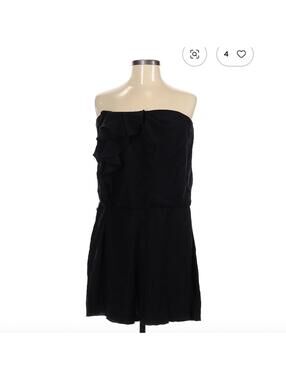 White House Black Market Black Strapless Romper Size L
